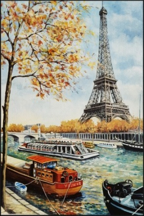 Paris Torre Eiffel Desde El Sena Francia - Lámina 45x30 Cm.