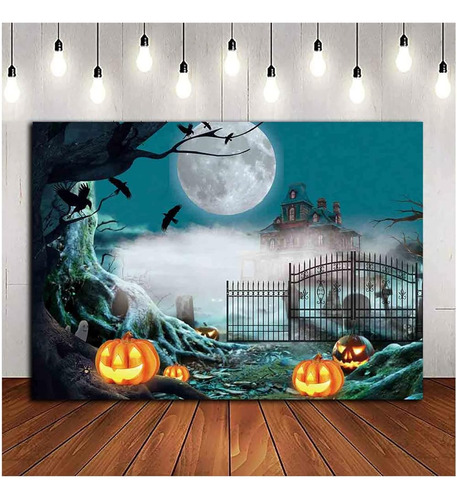 ~? Halloween Calabaza Foto Fondo Scary Graveyard Castle Nigh