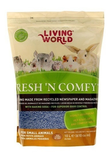 Imagen 5 de 5 de Sustrato Papel Conejo Cobayo Hamster 2,2kg 10lt Living World