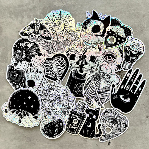 Stickers Calcos Vinilos Premium Esoterica Holograficaglitter