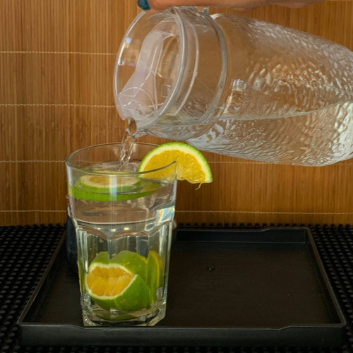 Jarra Martelada Vidro Compacto Refresco Agua C/ Tampa 2l Cor Transparente