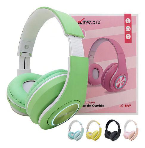 Fone De Ouvido Bluetooth Led Headphone Sem Fio Tws Stereo Cor Verde