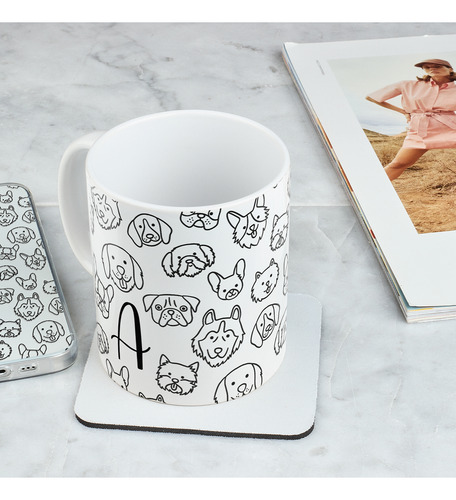 Taza Inicial Caritas Con Letra Inicial Personalizada 325 Mi