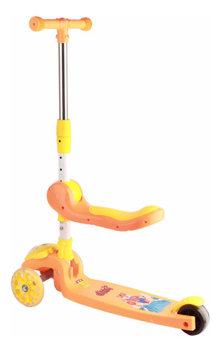 Scooter De 3 Ruedas Plegable Altura Ajustable Luces De Rueda
