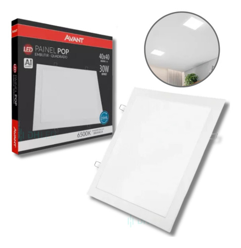 Kit 10x Painel Plafon Led Quadrado Embutir 30w 40x40 6500k 110v/220v