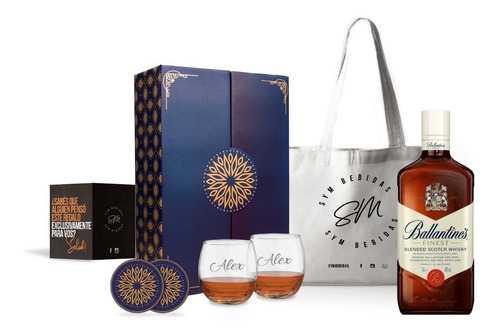 Souvenirs Whisky Ballantines 750ml Centro Box Experiencia