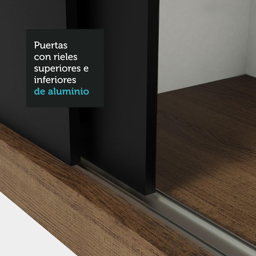 Ropero Closet Madesa Vivare Plus 2 Puertas Mn Color Rustic/Negro