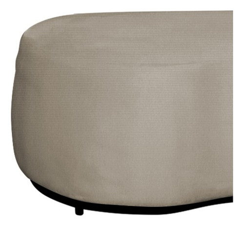 Puff Decorativo Beatriz Orgânico Suede Bege