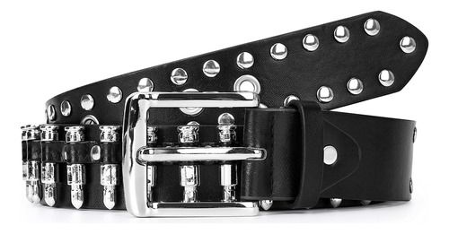 Yyhjm Hombres Mujeres Bullet Belt Studded Rock Cool Punk Cin