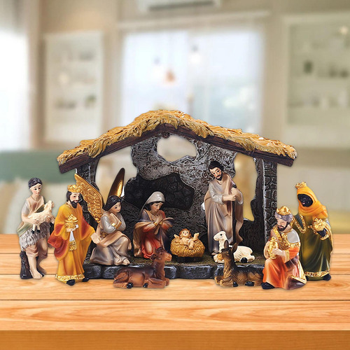 Resina Sagrada Familia Nacimiento De Jesús Figurilla