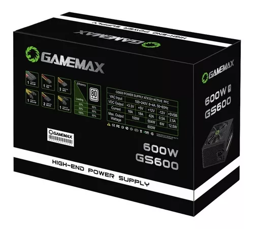 GAMEMAX 600 Watts Power Supply