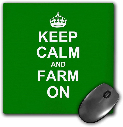 Mouse Pad Verde Keep Calm And Farm On 8 X 8 Pulgadas
