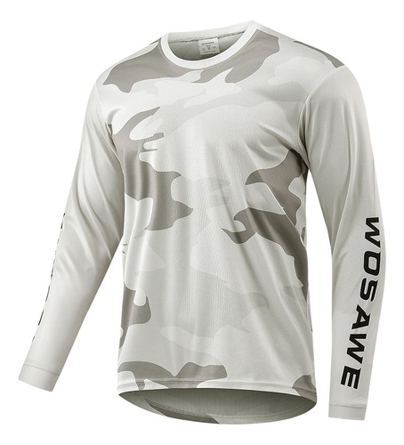 Camiseta De Ciclismo Wosawe Para Mtb Y Motocross Beige