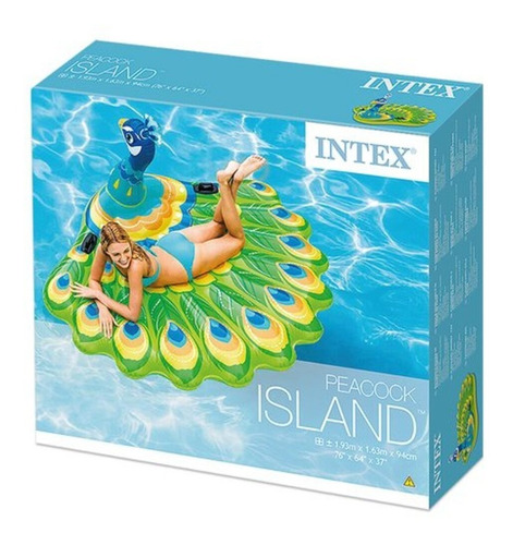 Colchoneta Inflable Piscina Pavo Real Intex 57250eu