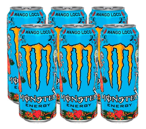 Bebida Energizante Monster Mango 473ml Pack X6 Unidades