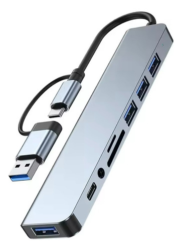 Estación De Acoplamiento Hub Usb Tipo C 8 En 2 Hub Adaptador
