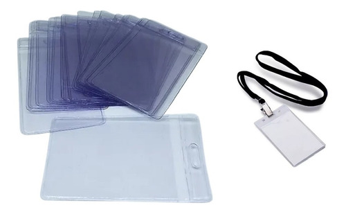 Porta Cartão Suporte Credencial Plástico Transparente 100und