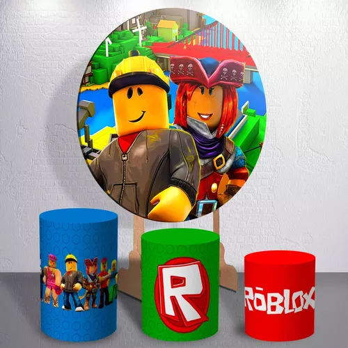 Painel de Festa em Tecido - Roblox Espaço Logo branco - Via Cores - Paineis  de Festa