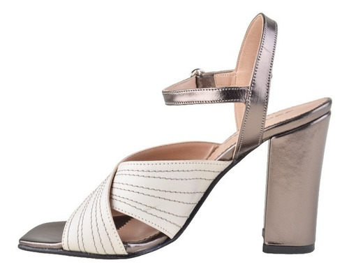 Sandalias Fiesta De Mujer Taco Alto De Cuero Croix - Ferraro