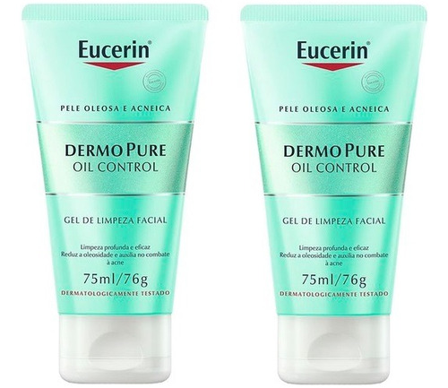 2 X Eucerin Dermopure Oil Control Gel Limpiador Facial 75ml Momento de aplicación Día/Noche Tipo de piel Grasa