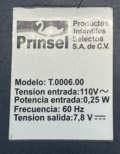 Cargador Prinsel Para Carrito Montable 7.8v