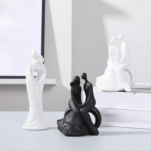 Pareja Estatua De Escritorio Adornos Artesanías Sentarse