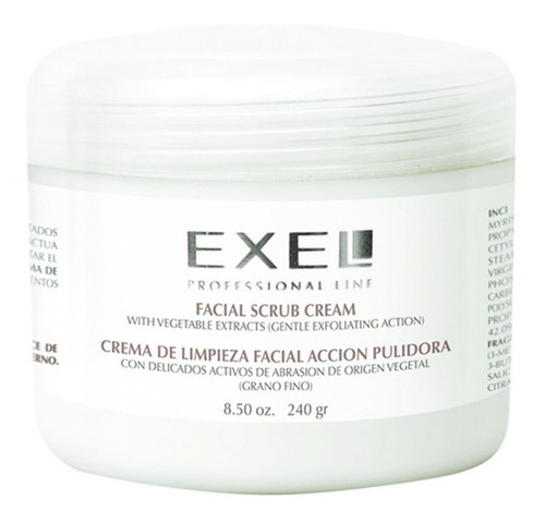 Crema Pulidora Facial Exel Grano Fino Limpieza X 240gr 