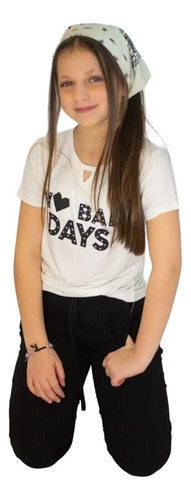 Remera Manga Corta Morley Modal C/ Choker No Bad Days - Nena