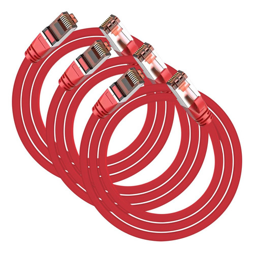 Cable Transmisión De Datos, Mxtrh-003, 3pzas, 3m, Rojo, 1gbp