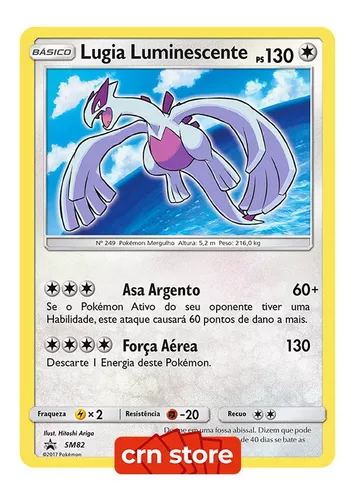 Carta Pokémon Lendário Lugia Luminescente Sol E Lua 82