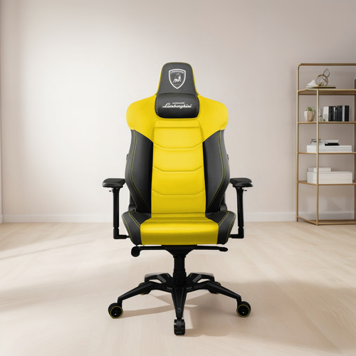 Silla Gamer Lamborghini Veneno Color Amarillo Y Negro 3