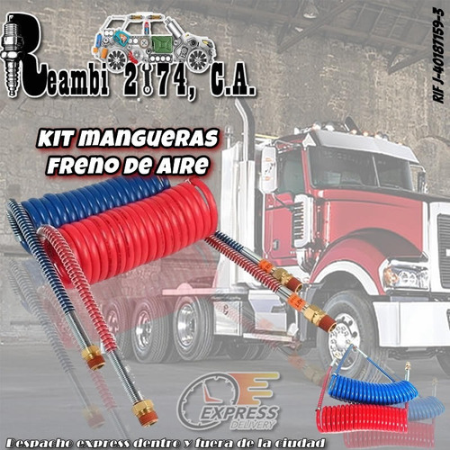 Kit Mangueras De Frenos Roja Y Azul Para Batea Chuto Camion