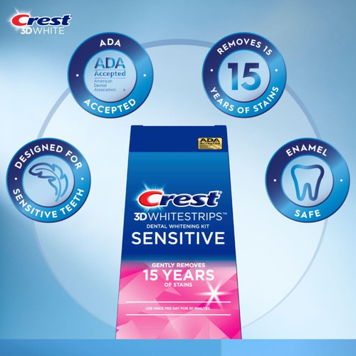 Kit De Clareamento Dentário Crest 3d Whitestrips Sensitive 1