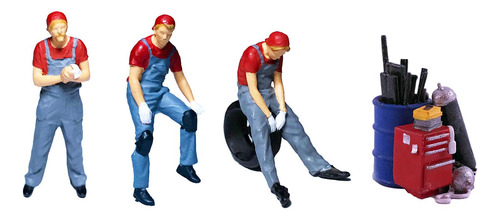 Pintado A Mano 1/64 Figuras De Personas Pintadas Rojo A