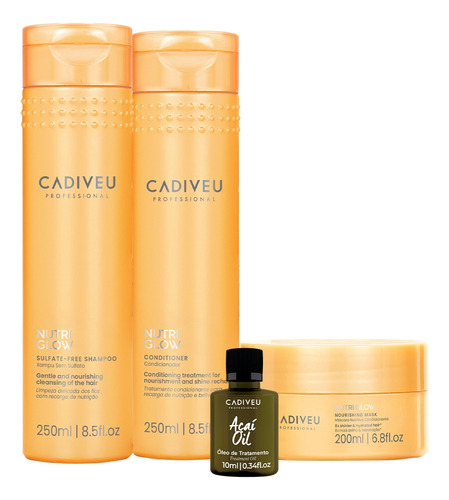 Kit Cadiveu Professional Nutri Glow Duo Máscara P E Açaí Oil
