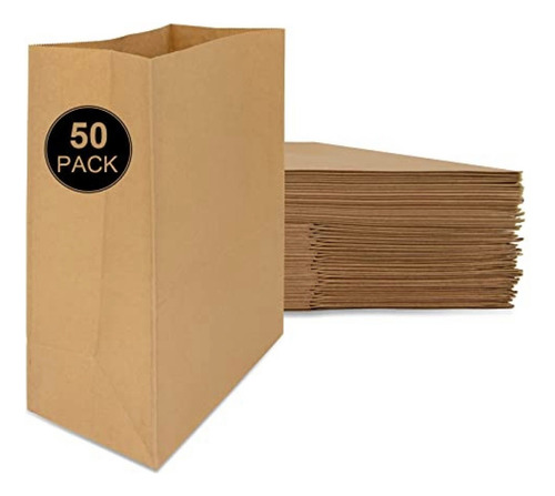 Pack Sacos De Papel Kraft 13x24x7cm Con Fuelle 50unidades