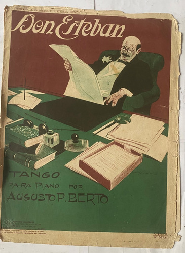Antigua Partitura Tango Don Esteban, A. G. Berto  Mv