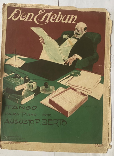 Antigua Partitura Tango Don Esteban, A. G. Berto Mv (Usado)