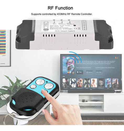 Imagen 5 de 9 de Tuya 2ch Dc5v/7-32v Wifi Interruptor Inalámbrico Relé Módulo