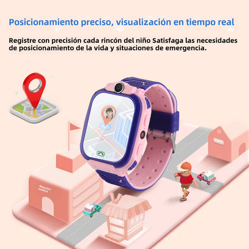 HANCDON Q12b Reloj Inteligente Unisex Para Niños Seguimiento De Ubicación Llamada Inteligente Ip67 Impermeable Foto Función De Llamada De Emergencia Color Rosa