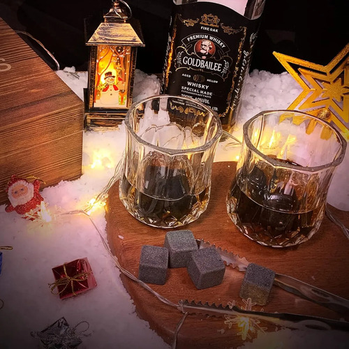 Kit De Vaso Whiskey 18 Piedras De Vino Helado+2 Vasos