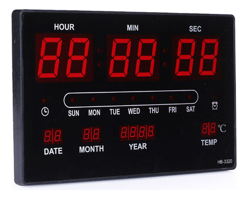 Reloj De Calendario Digital, Led Electrónico, Hora Y Tempera