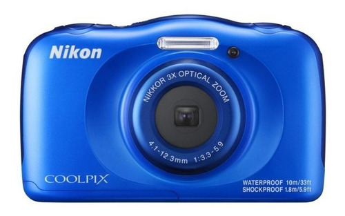  Nikon Coolpix W100 compacta cor  azul