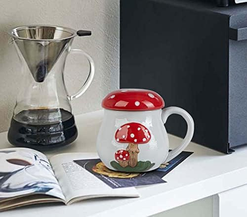 Caneca De Cogumelo Com Tampa, Copo De Café De Cogumelo Fofo