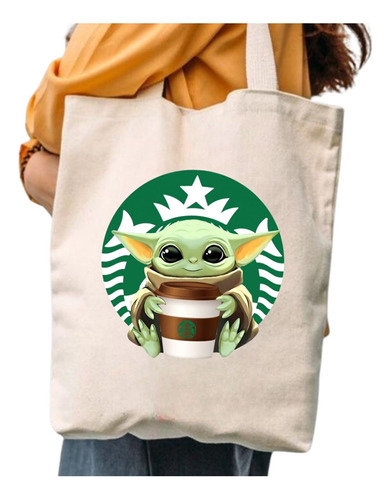 Tote Bag Baby Yoda Bolso Estampado Comics Algodon Varios 