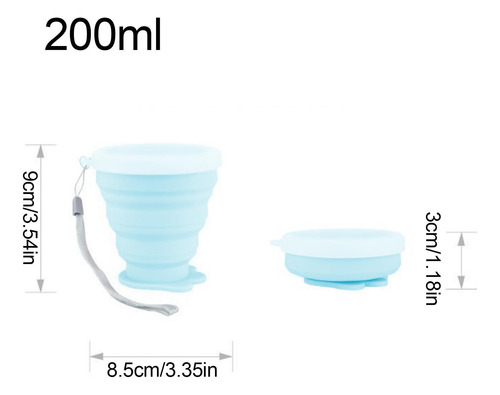 Copa Plegable Taza Plegable 200 Ml De Silicona De Viaje Port