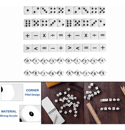 30x Suministros De Dados Matemáticos Juego De Troqueles De