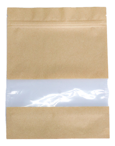 Bolsas Pouch Kraft Con Ventana/zipper 250 Grs 100 Pzs
