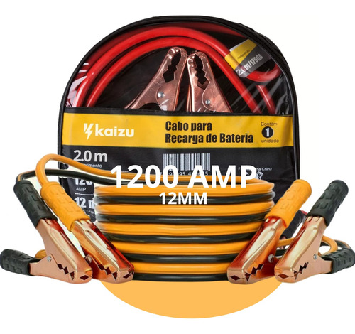 Cabo Chupeta Carga D Bateria 1200amp Caminhao Carro Suv Moto