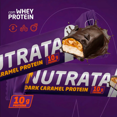 Barra De Proteína Dark Caramel Display C/12 45g Nutrata